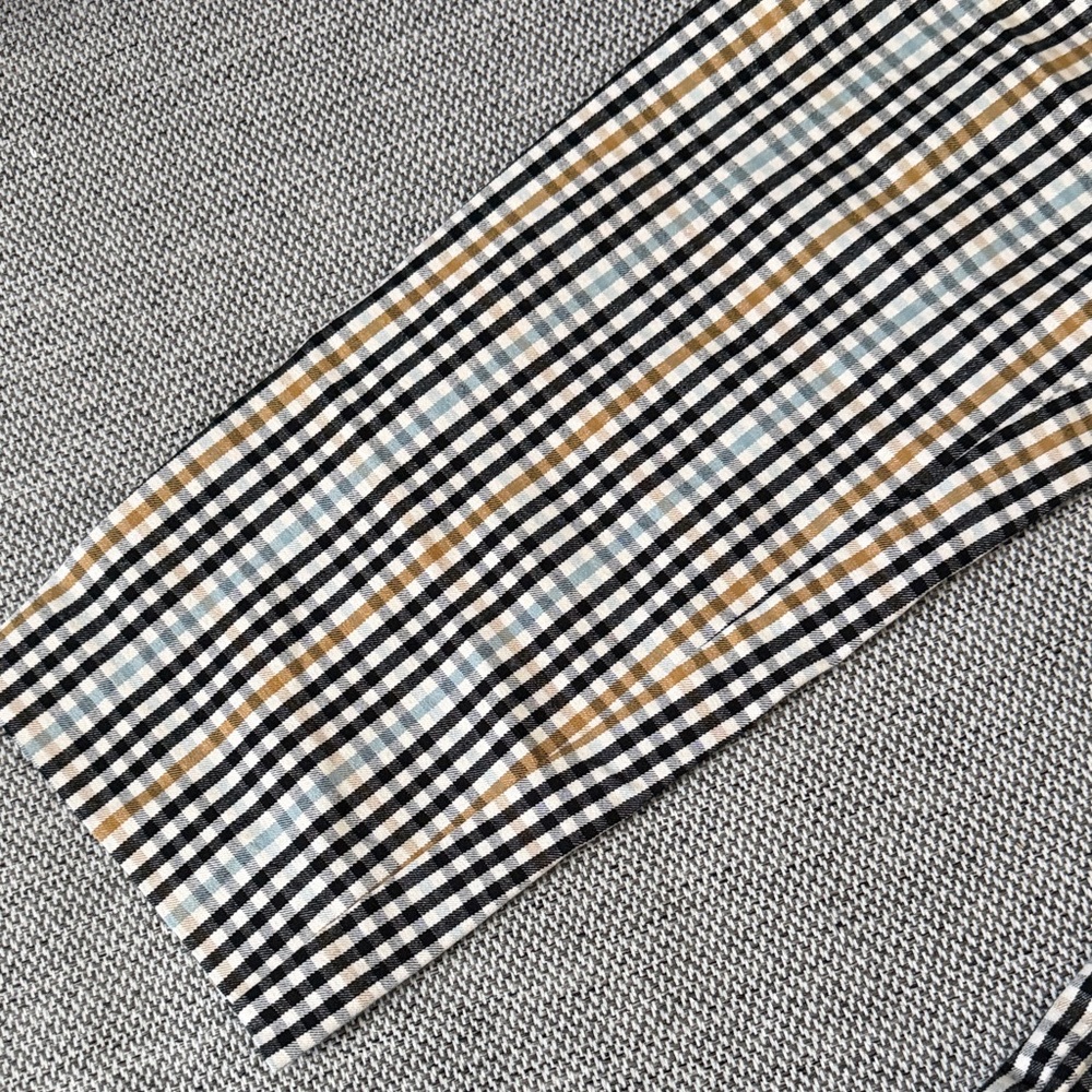 Checked Gingham Stretch Pants in Black, White, Blue,& Camel - Picture 5 of 10